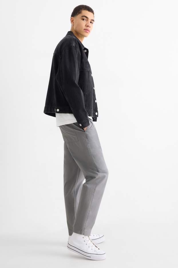 Pánské - Kalhoty chino - tapered fit - šedá