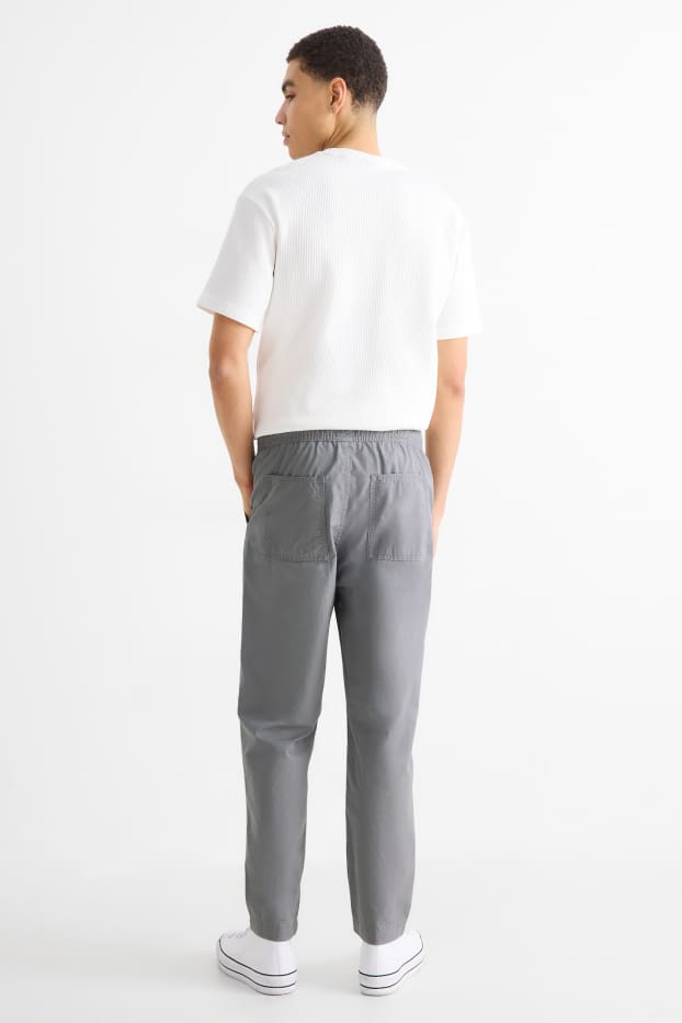 Pánské - Kalhoty chino - tapered fit - šedá