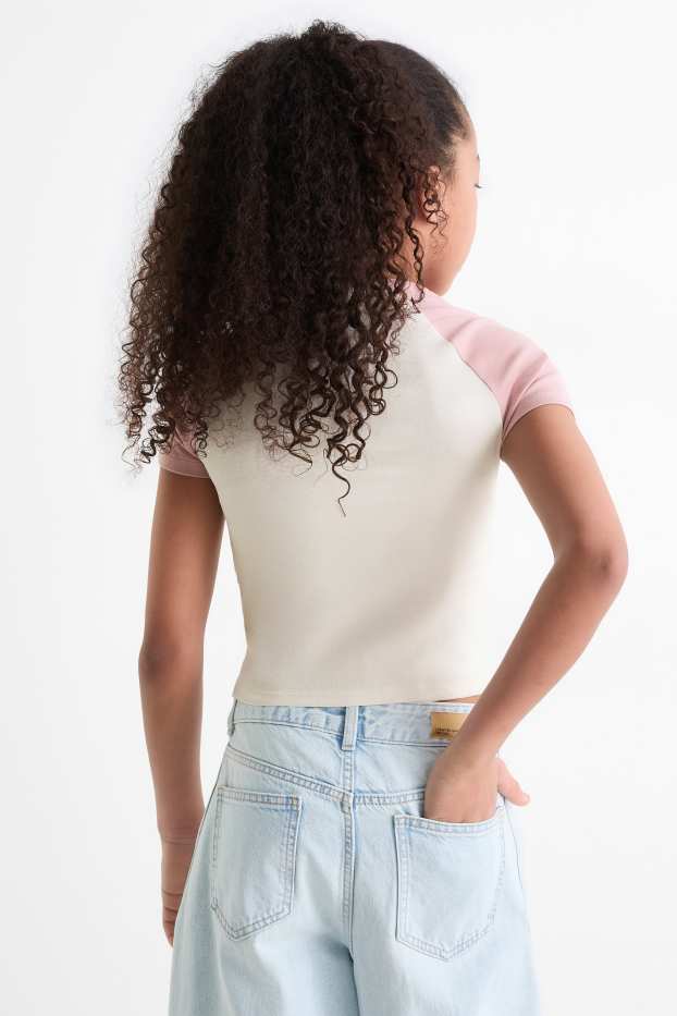 Bambine - Los Angeles - t-shirt - bianco / rosa