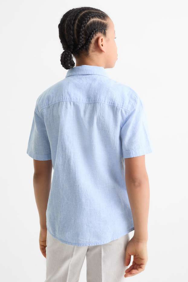 Enfants garçons - Chemise - lin mélangé - bleu clair