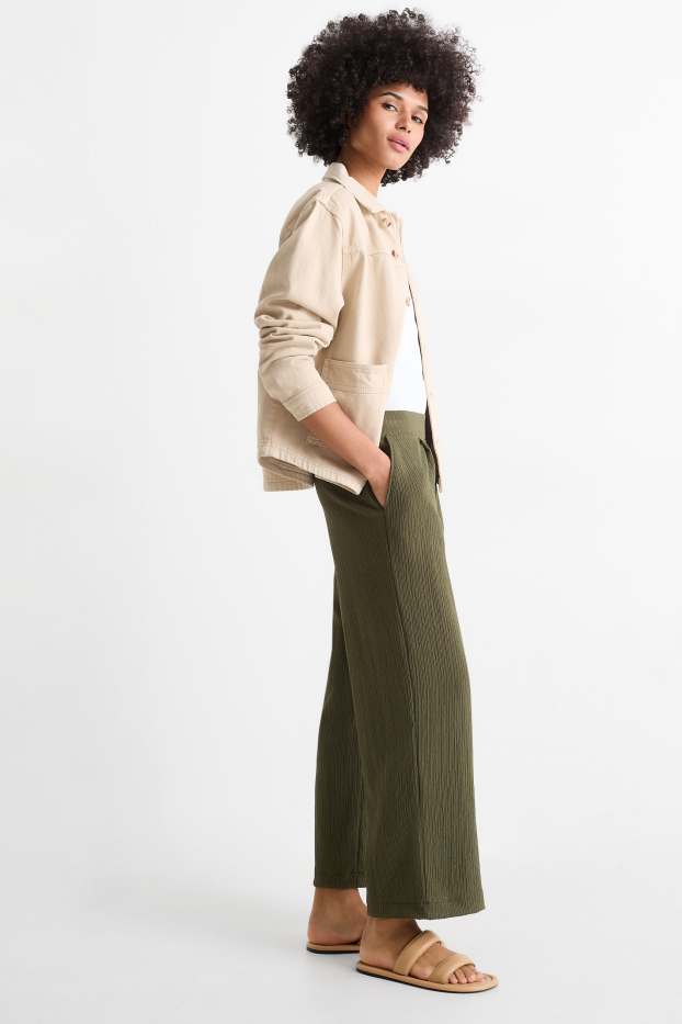 Donna - Pantaloni sportivi - tessuto tramato - verde