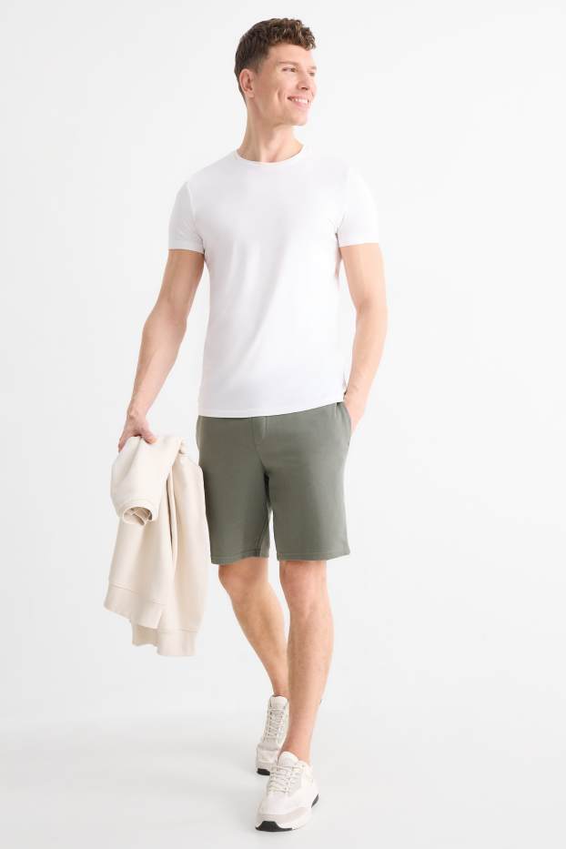 Men - Sweat shorts - khaki