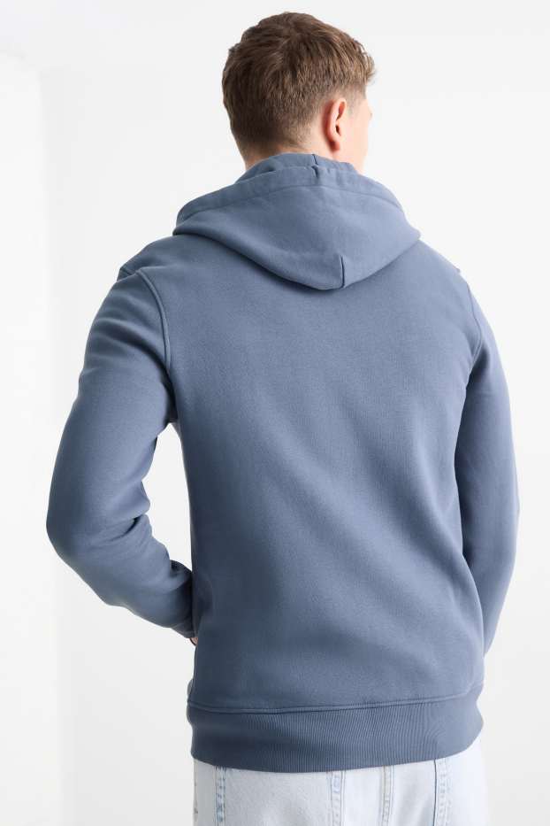 Hommes - Sweat zippé à capuche - bleu