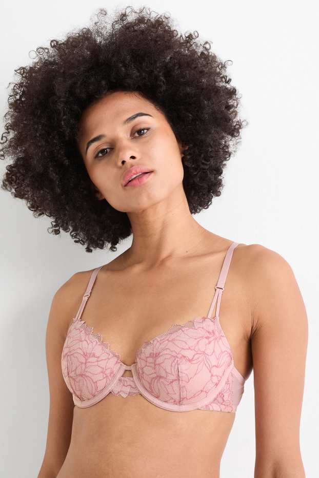 Damen - BH mit Bügel - DEMI - wattiert - rosa