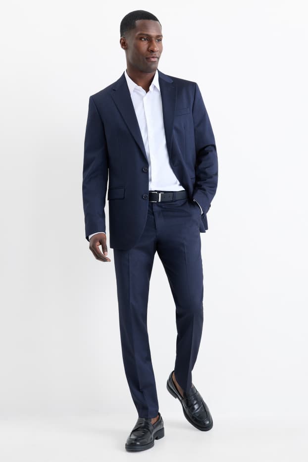 Herren - Baukasten-Hose - Slim Fit - strukturiert - dunkelblau