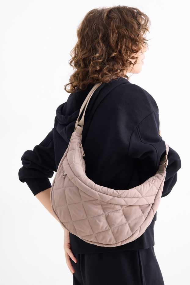 Damen - Stepp-Umhängetasche - hellbeige