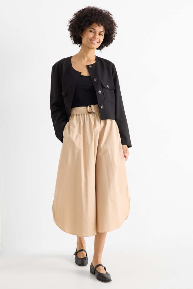 Dona - Faldilla amb cinturó - beix