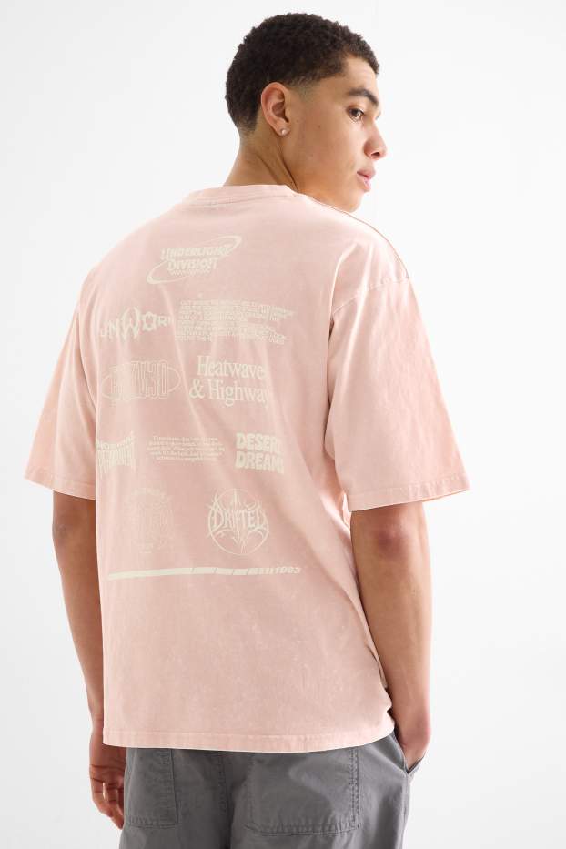 Heren - T-shirt - oversized - roze
