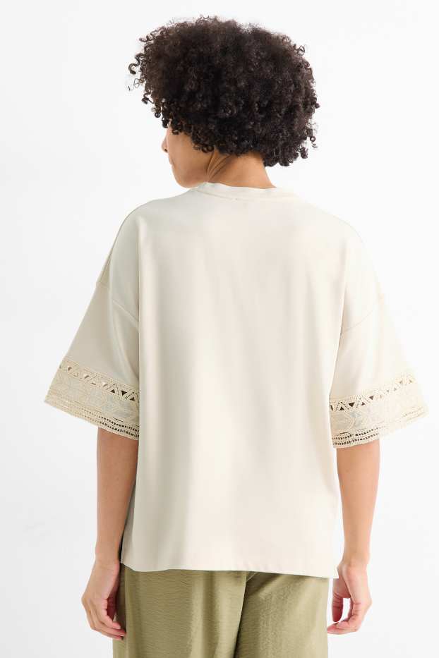 Femmes - T-shirt - regular fit - crème