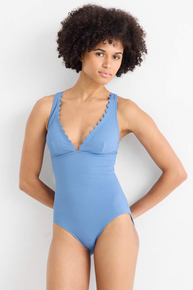 Damen - Shaping-Badeanzug - wattiert - LYCRA® XTRA LIFE™ - blau