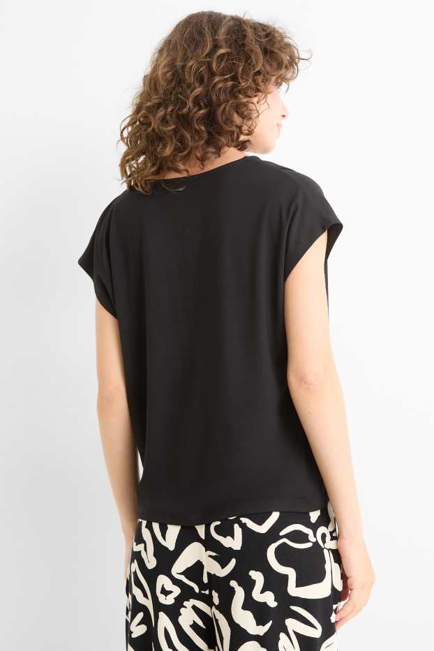 Dona - Samarreta de mànigues curtes - regular fit - negre