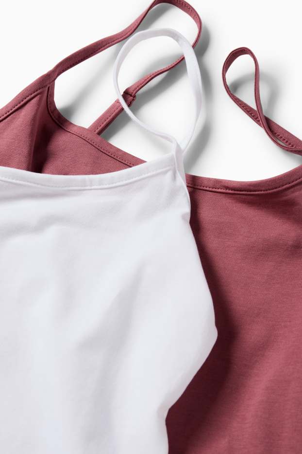 Women - Multipack of 2 - top - white / dark red