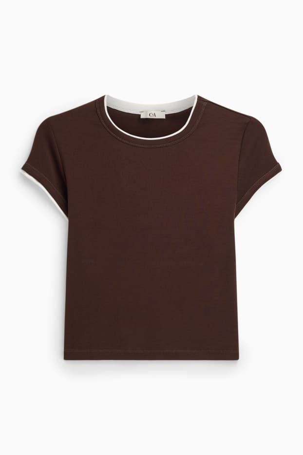 Femmes - T-shirt - marron foncé