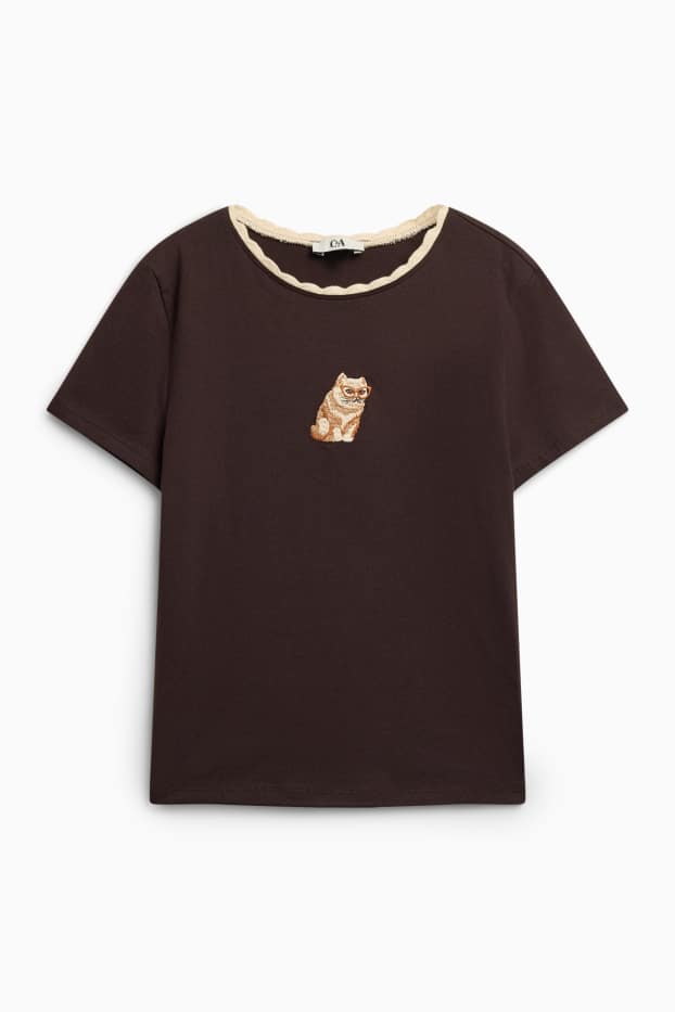 Femmes - T-shirt - marron foncé