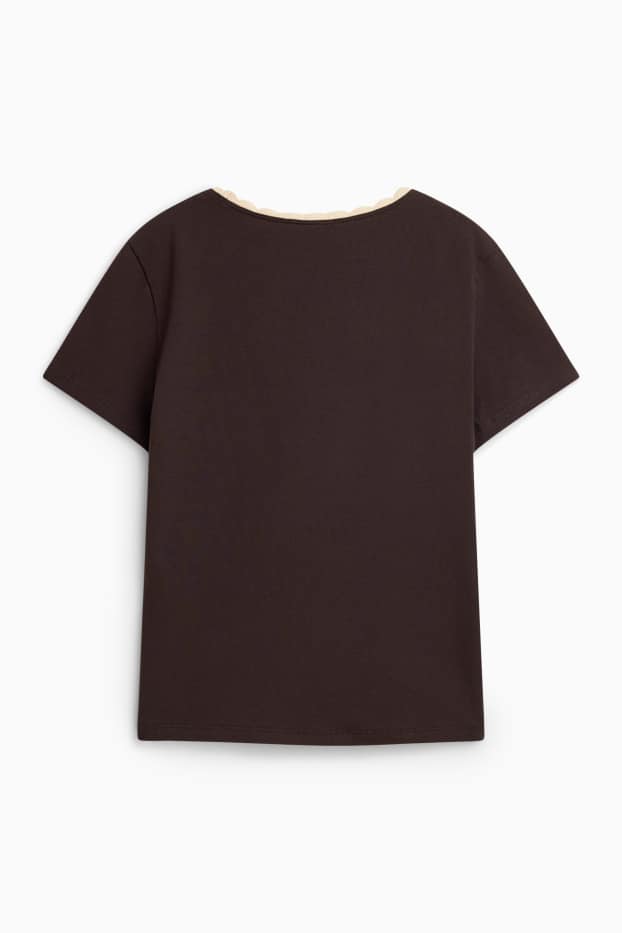 Femmes - T-shirt - marron foncé