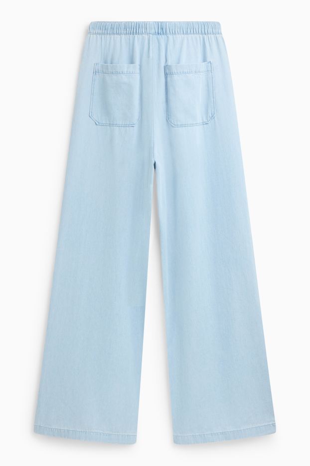 Damen - Wide Leg Jeans - High Waist  - hellblau