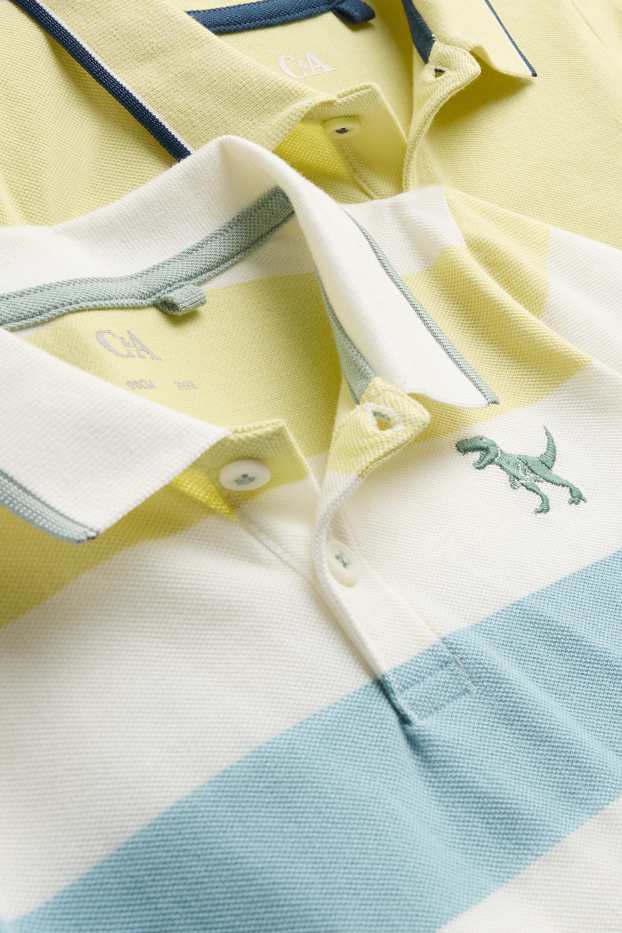 Kinder Jungen - Multipack 2er - Dinosaurier - Poloshirt - hellgelb
