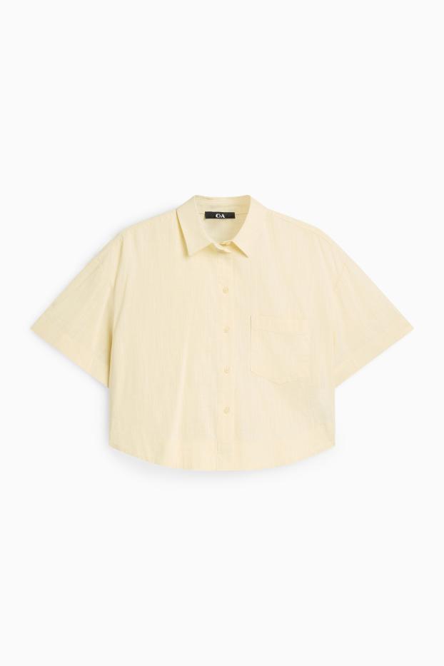 Femei - Bluză tip cămașă - crem