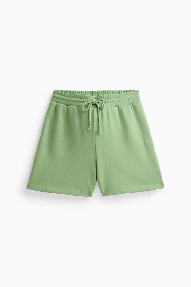 Dámské - Teplákové šortky - zelená