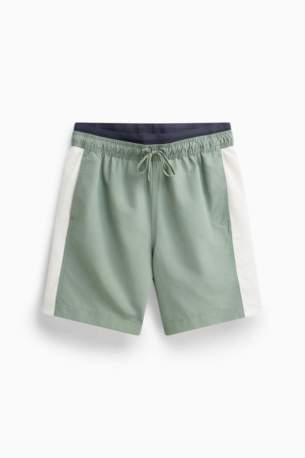 Herren - Badeshorts - 2-in-1-Look - hellgrün