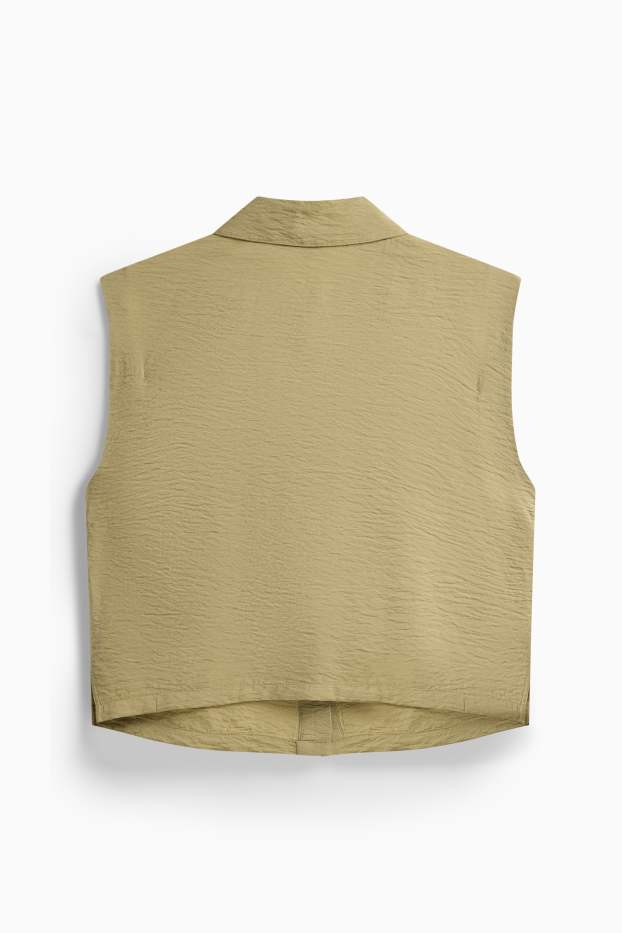 Women - Waistcoat - textured - beige