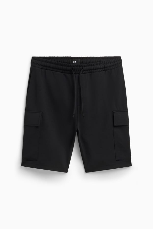 Home - Pantalons curts de xandall cargo - negre