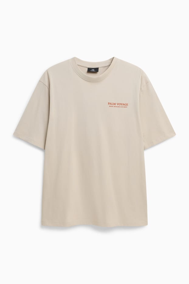 Herren - T-Shirt - Relaxed Fit - beige