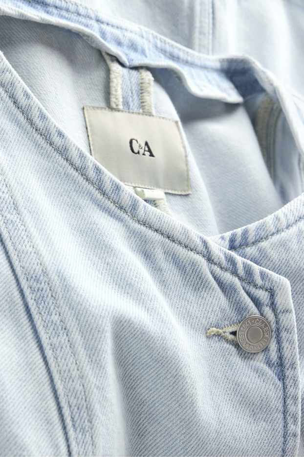 Damen - Jeans-Weste - tailliert - hellblau