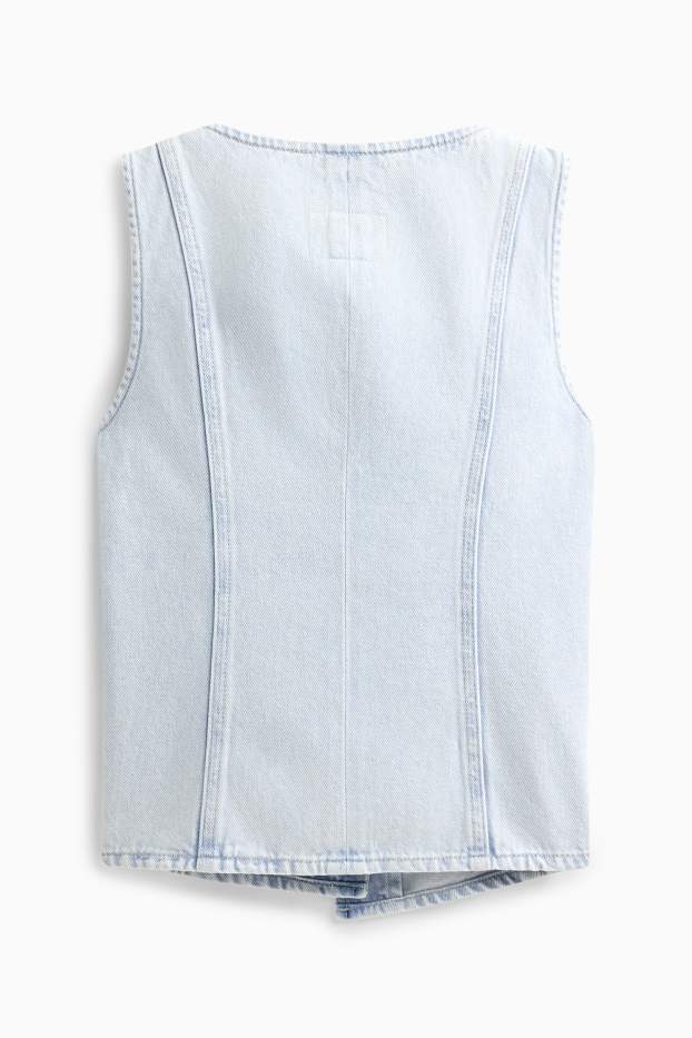 Damen - Jeans-Weste - tailliert - hellblau