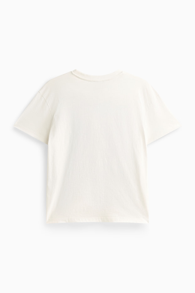 Damen - T-Shirt - Relaxed Fit - Glanz-Effekt - weiss