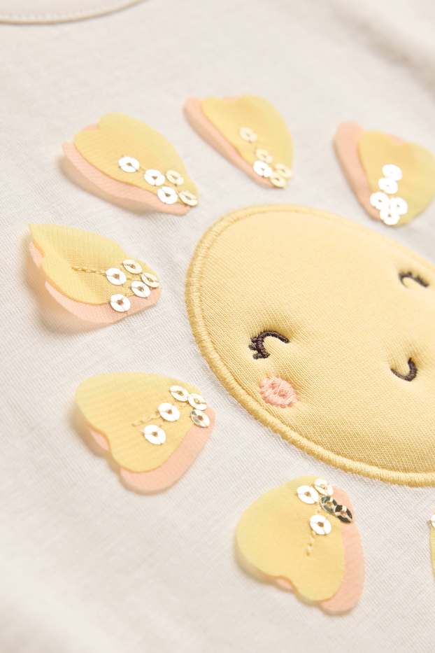 Kinderen: meisjes - Zon - T-shirt - crèmekleurig