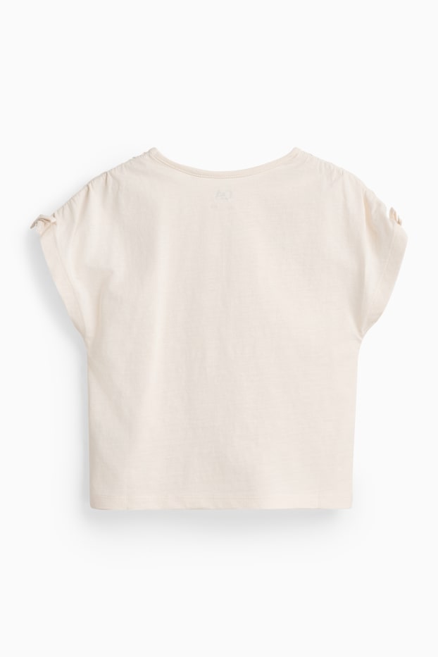 Kinderen: meisjes - Zon - T-shirt - crèmekleurig