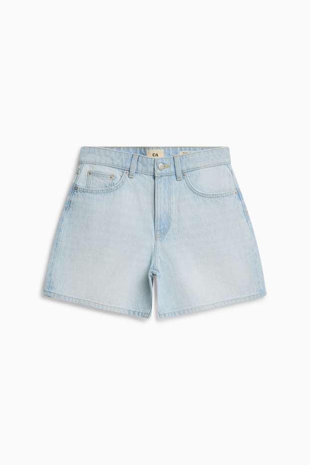 Damen - Jeans-Shorts - Mid Waist - Regular Fit - helljeansblau