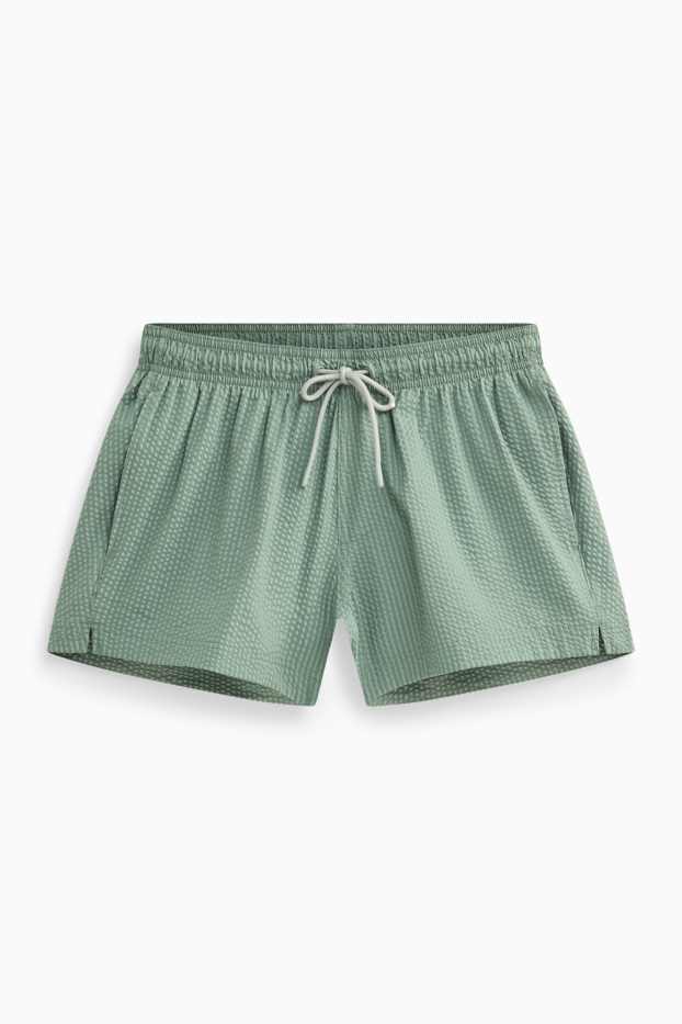 Men - Swim shorts - textured - light green