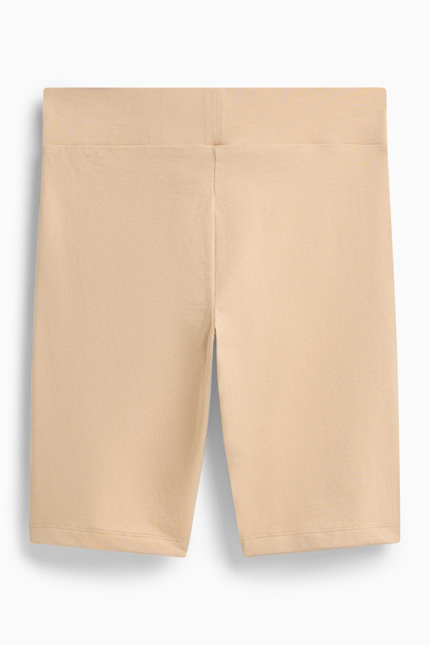 Damen - Multipack 2er - Biker-Shorts - schwarz / beige