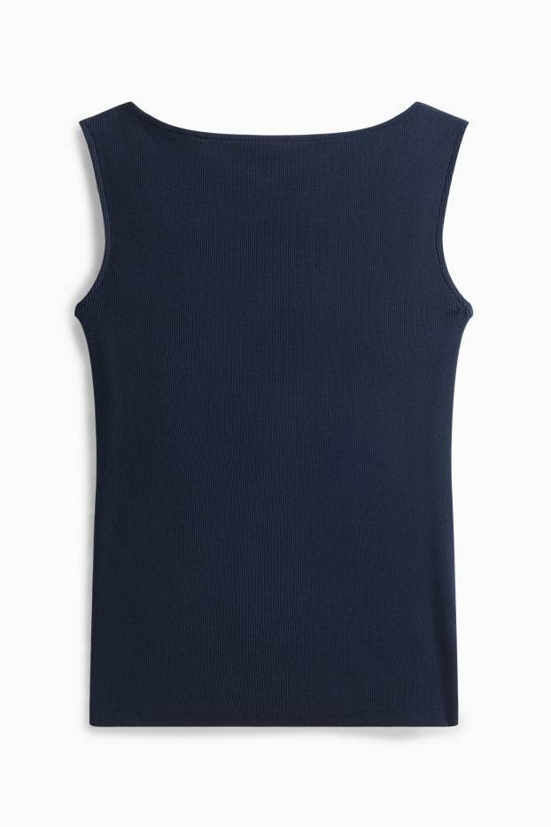 Damen - Top - gerippt - dunkelblau