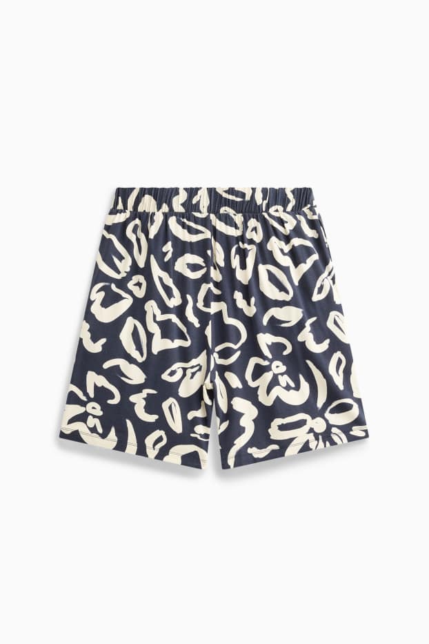 Women - Sweat shorts - blue / white