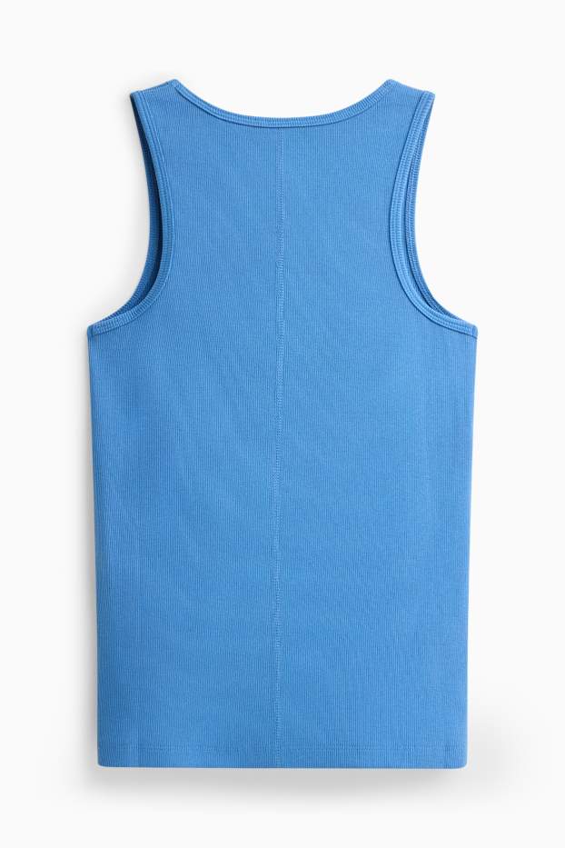 Damen - Top - gerippt - blau