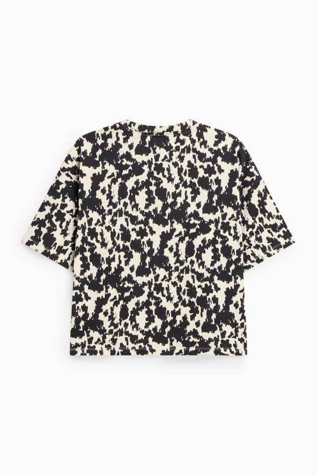 Dames - T-shirt - zwart / wit