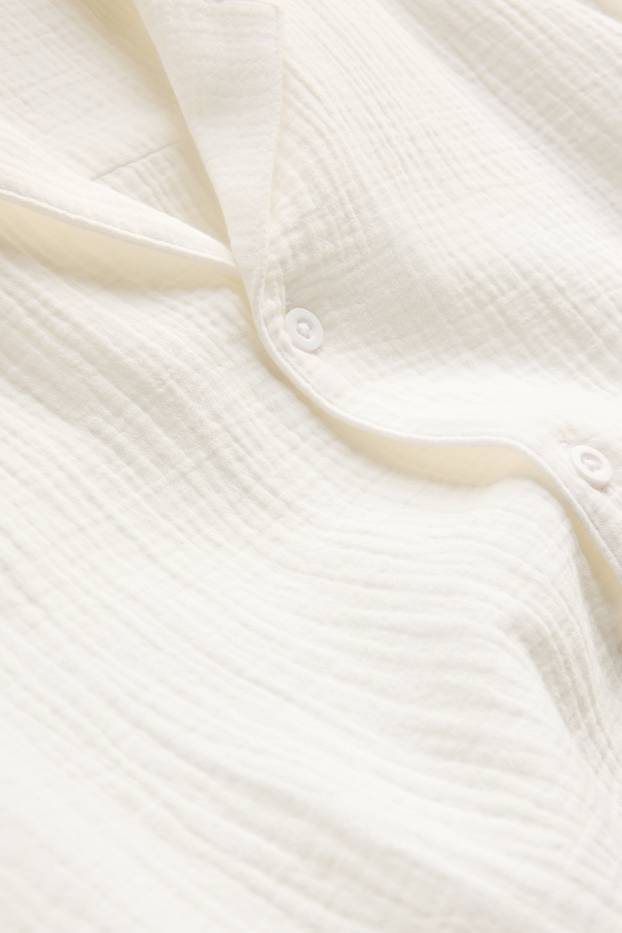 Men - Shirt - regular fit - lapel collar - creme