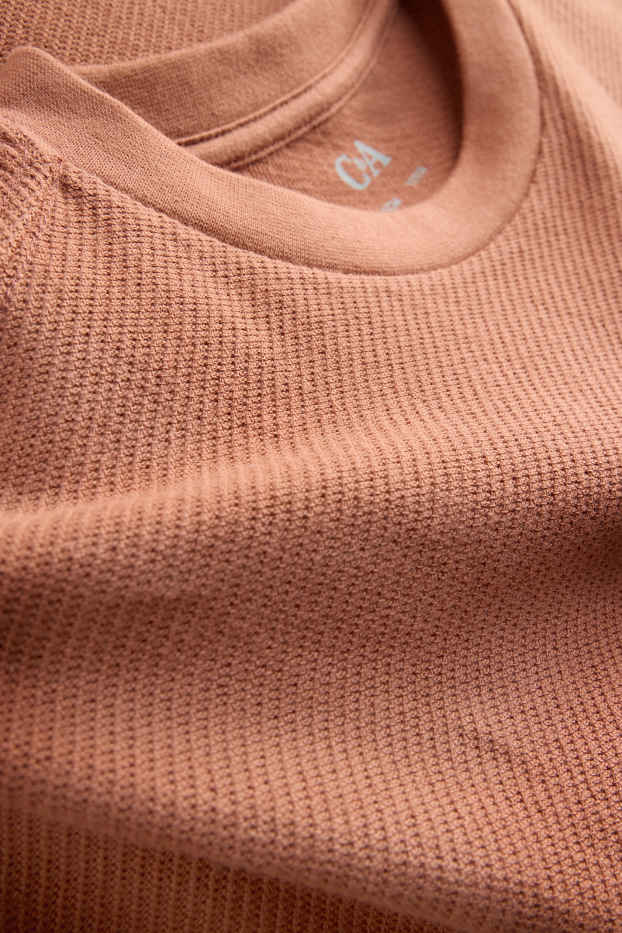 Enfants garçons - T-shirt - finition texturée - marron