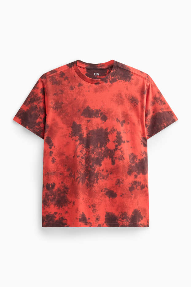 Děti - chlapci - Tričko s krátkým rukávem - se vzorem - černá/červená