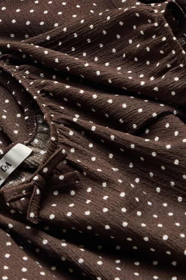 Kinder Mädchen - Kleid - gepunktet - braun