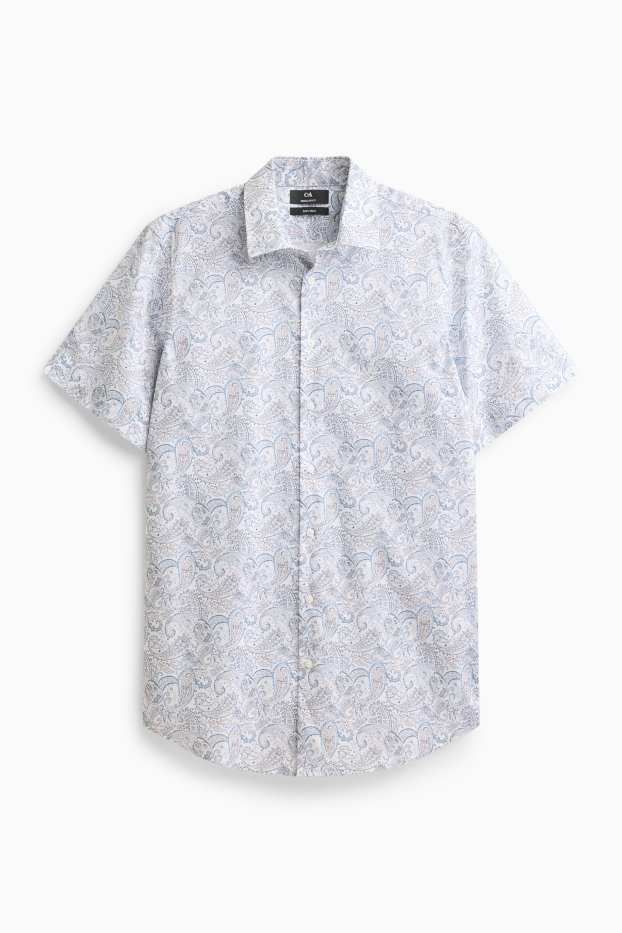 Bărbați - Cămașă office - alb / albastru