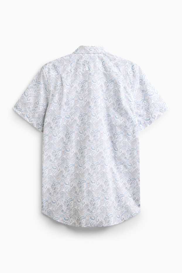 Bărbați - Cămașă office - alb / albastru