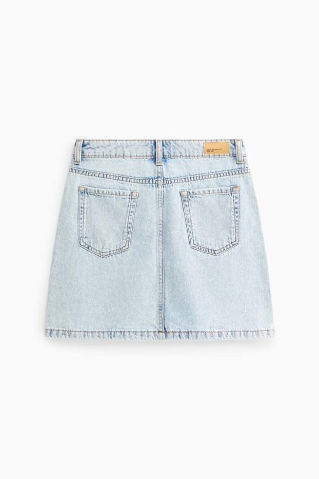 Kinder Mädchen - Sterne - Jeansrock mit Strasssteinen - hellblau