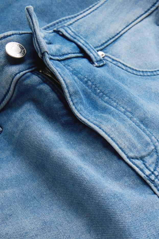 Damen - Jeans-Bermudas - Mid Waist - blau