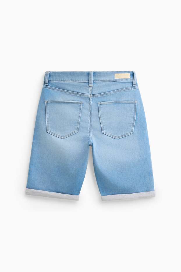 Femmes - Bermuda en jean - mid waist - bleu clair