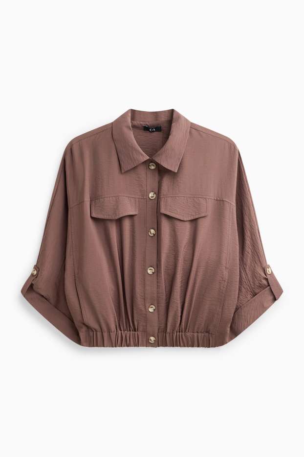 Donna - Blazer corto - marrone