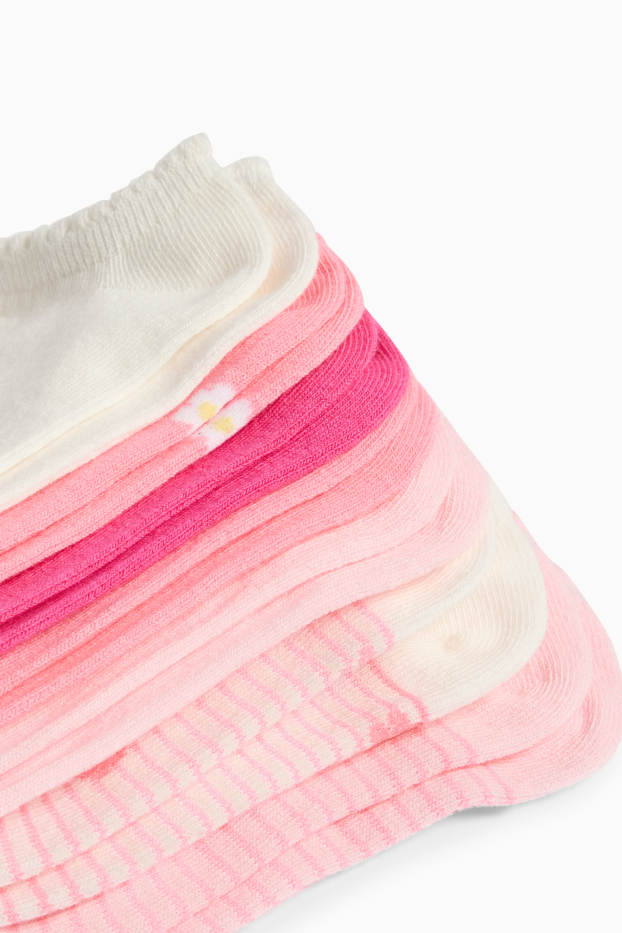 Kinder Mädchen - Multipack 7er - Blümchen - Baby-Socken mit Motiv - rosa